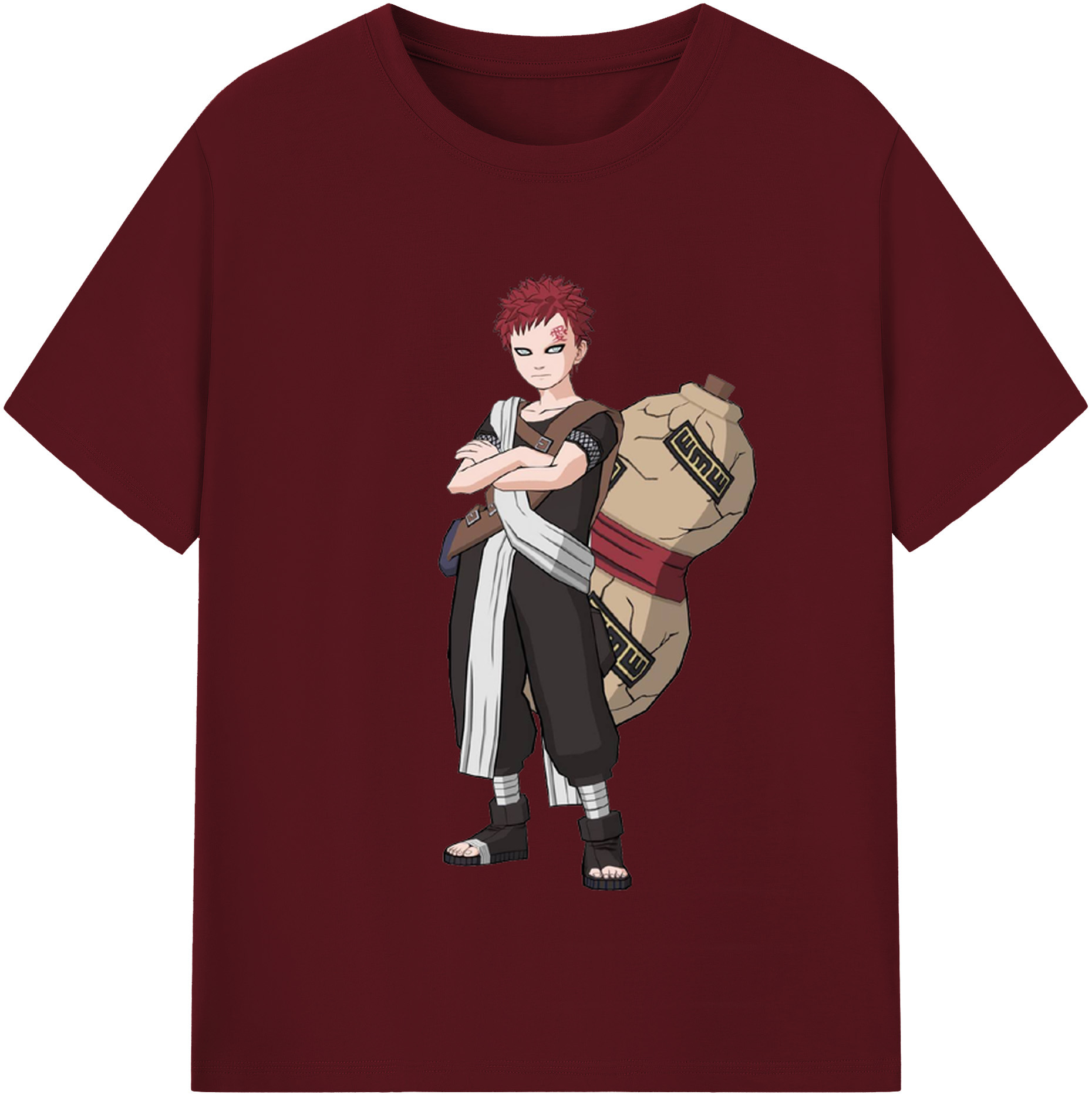 （画像用） NARUTO -ナルト- ガアラ Gaara 綿100％半袖Tシャツ（フロントプリント）
